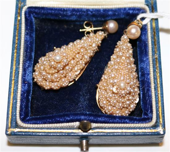 Pair of seed pearl earrings